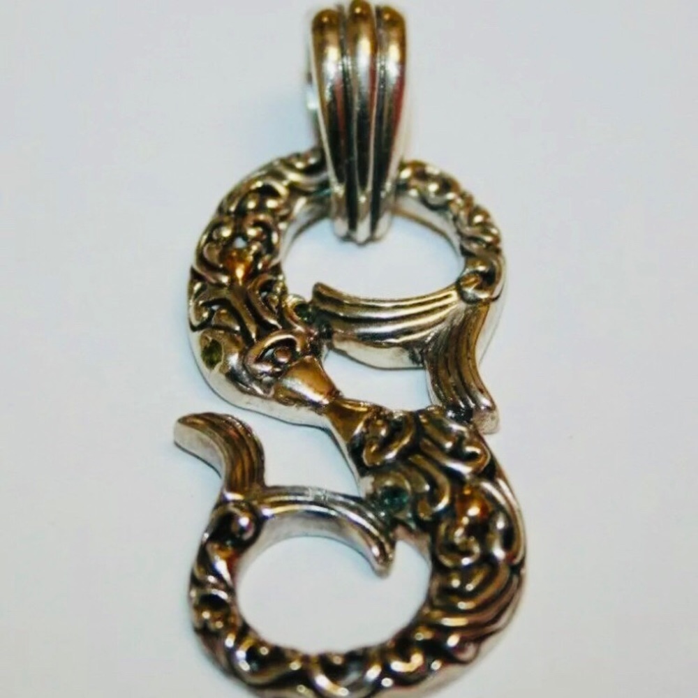 Sterling 18k Pisces Double Fish Pendant Ornate